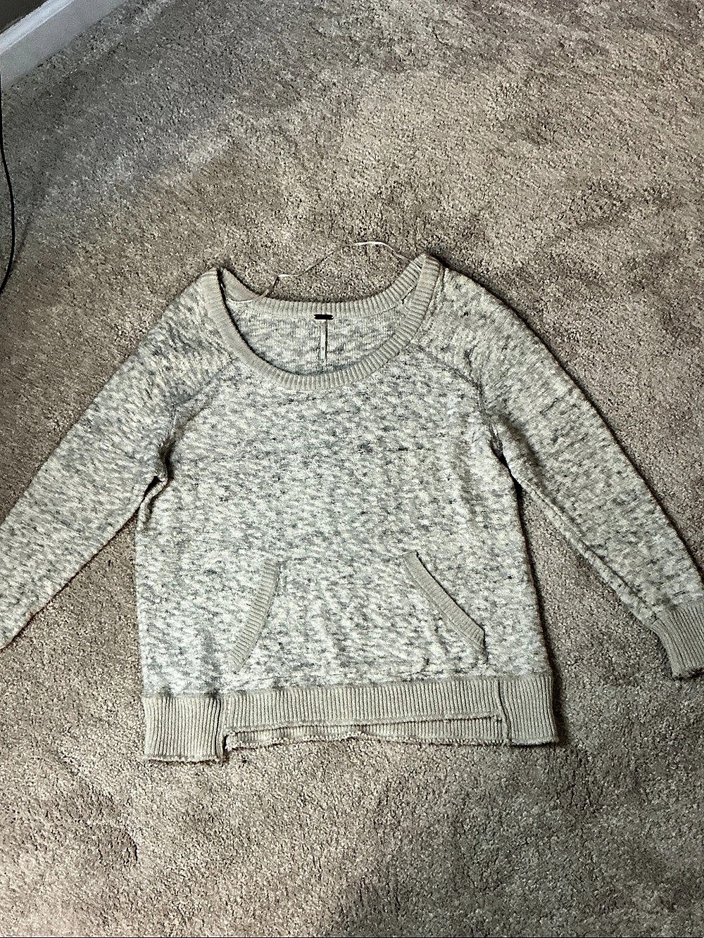 Free People Too Good Pullover Sweater Gray & White